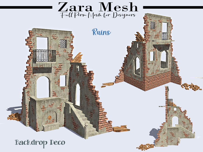 ZM - Landscape - Ruins Backdrop - FULL PERM MESH