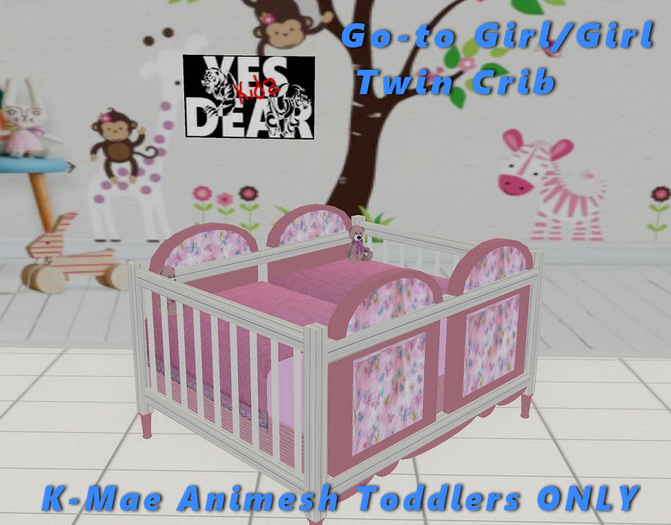 YES DEAR KID's Go-to Twin Girls double crib