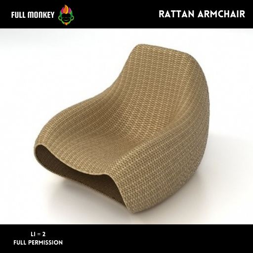 [FULL MONKEY] Rattan Armchair FULL PERM