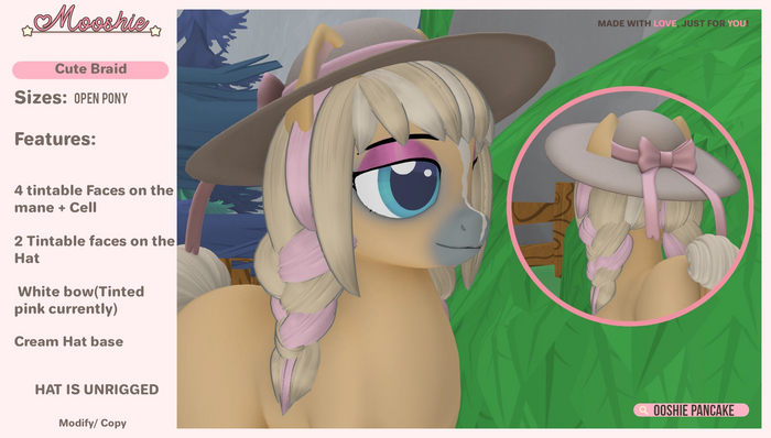 M. Cute Braid & Hat - Open Pony 