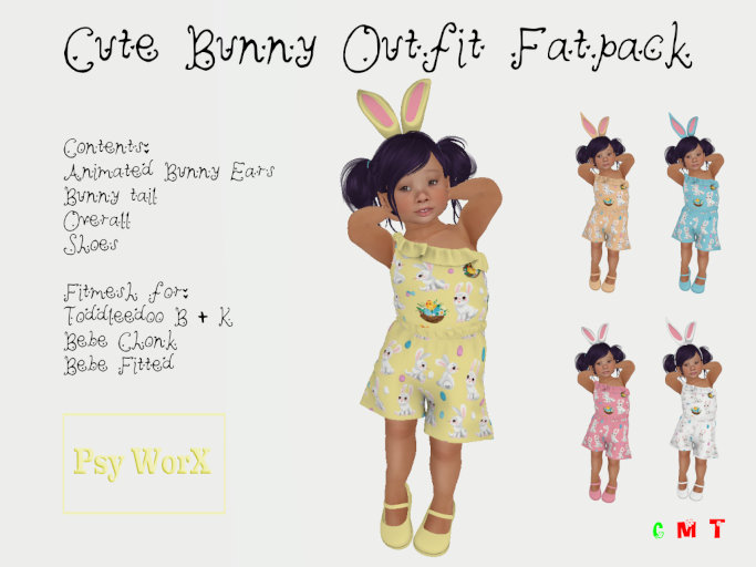 >PsyWorX< Cute Bunny Outfit TD & Bebe FATPACK