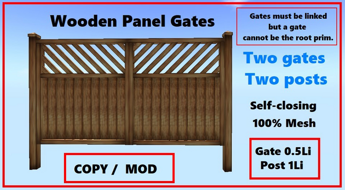 Panel gates with posts  CM