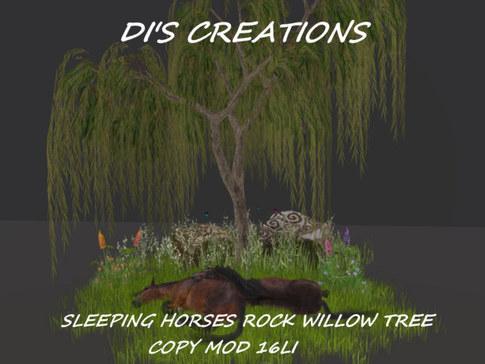 SLEEPING HORSES ROCK WILLOW TREE