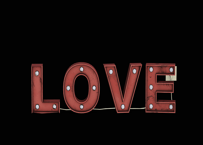 Second Life Marketplace "Love" Floor Deco sign