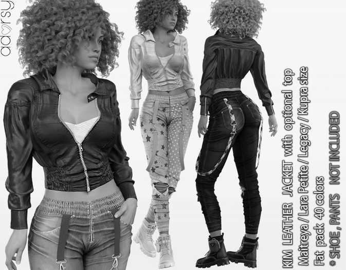 adorsy - Kim Leather Jacket DEMO - Maitreya/Legacy/Lara Petite/Kupra