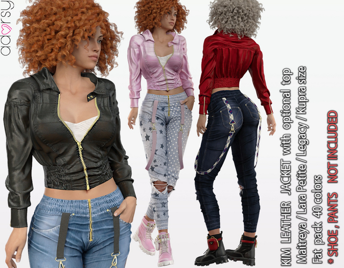 adorsy - Kim Leather Jacket Fatpack - Maitreya/Legacy/Lara Petite/Kupra