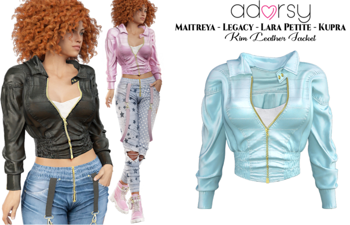 adorsy - Kim Leather Jacket Light Blue - Maitreya/Legacy/Lara Petite/Kupra