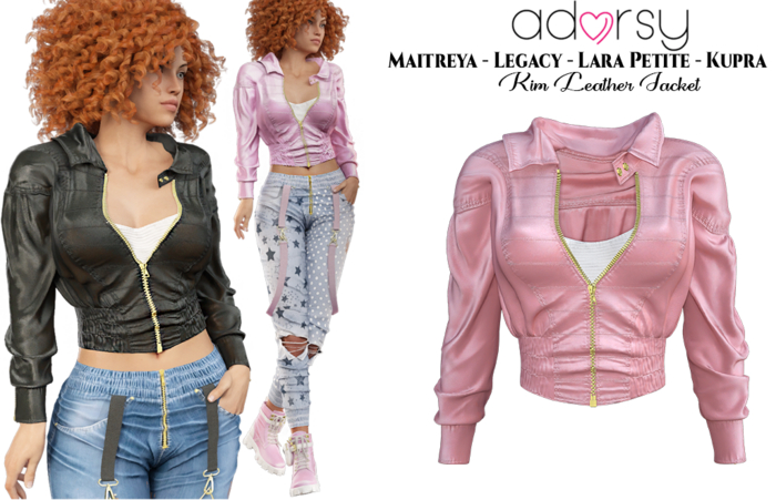 adorsy - Kim Leather Jacket Pink - Maitreya/Legacy/Lara Petite/Kupra