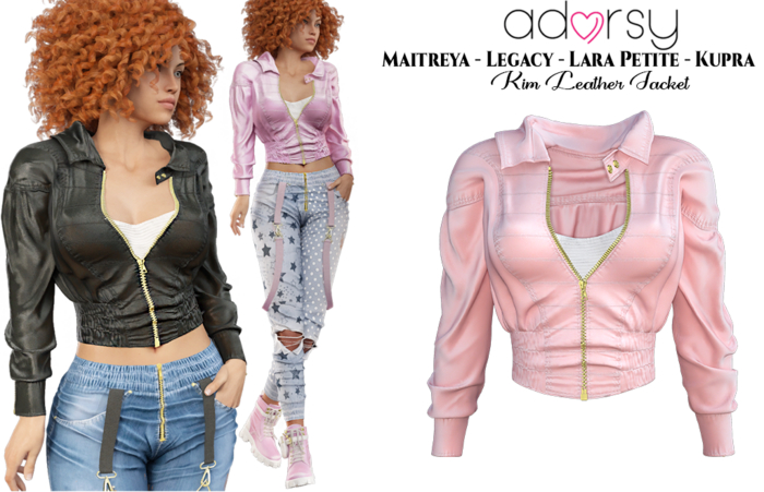adorsy - Kim Leather Jacket Soft Pink - Maitreya/Legacy/Lara Petite/Kupra