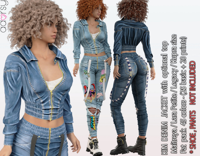 adorsy - Kim Denim Jacket Fatpack - Maitreya/Legacy/Lara Petite/Kupra