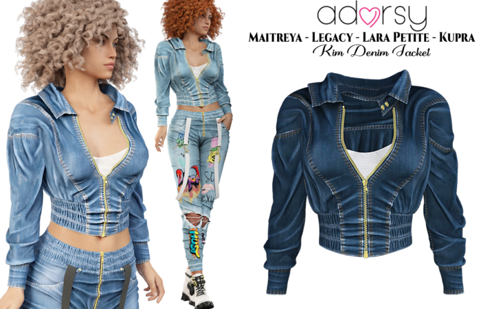 adorsy - Kim Denim Jacket Dark Blue - Maitreya/Legacy/Lara Petite/Kupra
