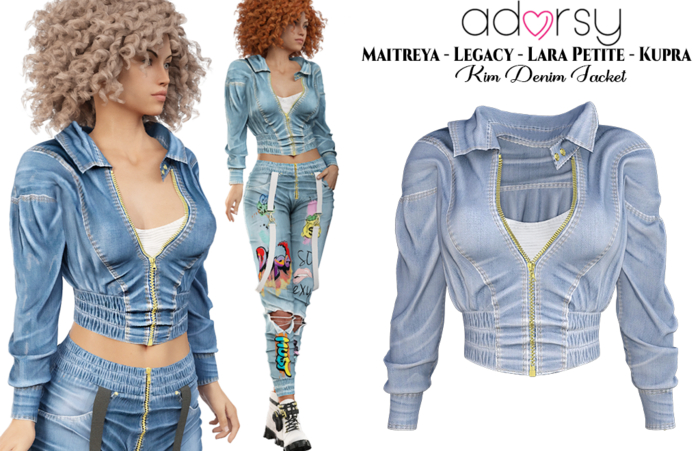 adorsy - Kim Denim Jacket Faded - Maitreya/Legacy/Lara Petite/Kupra