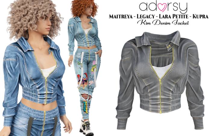 adorsy - Kim Denim Jacket Grey - Maitreya/Legacy/Lara Petite/Kupra