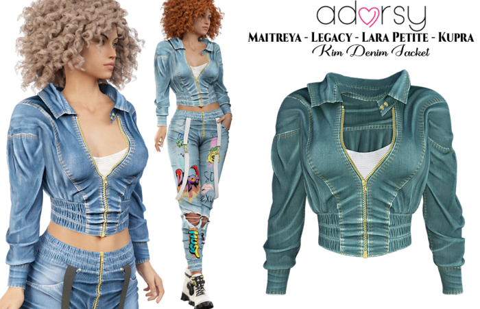 adorsy - Kim Denim Jacket Petrol - Maitreya/Legacy/Lara Petite/Kupra