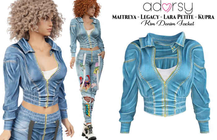 adorsy - Kim Denim Jacket Splash - Maitreya/Legacy/Lara Petite/Kupra