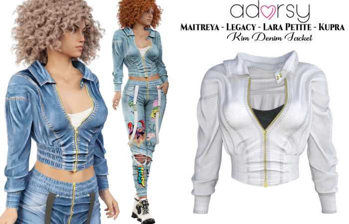 adorsy - Kim Denim Jacket White - Maitreya/Legacy/Lara Petite/Kupra