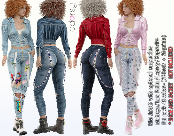 adorsy - Kim Denim Pants Fatpack - Maitreya/Legacy/Kupra