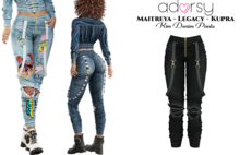 adorsy - Kim Denim Pants Dark Black - Maitreya/Legacy/Kupra