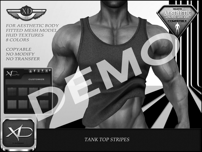 DEMO Tank top Stripes + Hud  8 Colors - (NIRAMYTH) - AESTHETIC