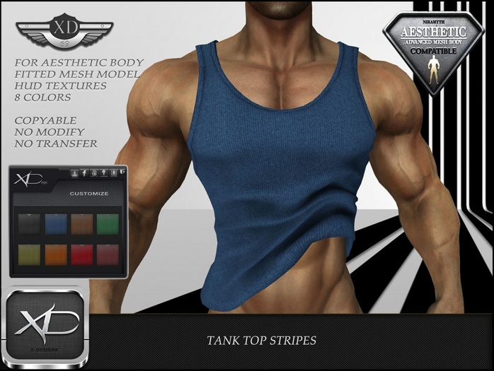Tank top Stripes + Hud  8 Colors - (NIRAMYTH) - AESTHETIC