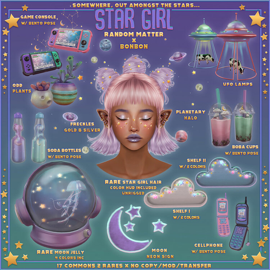 .random.Matter. x Bonbon - Star Girl - Moon Jelly - RARE
