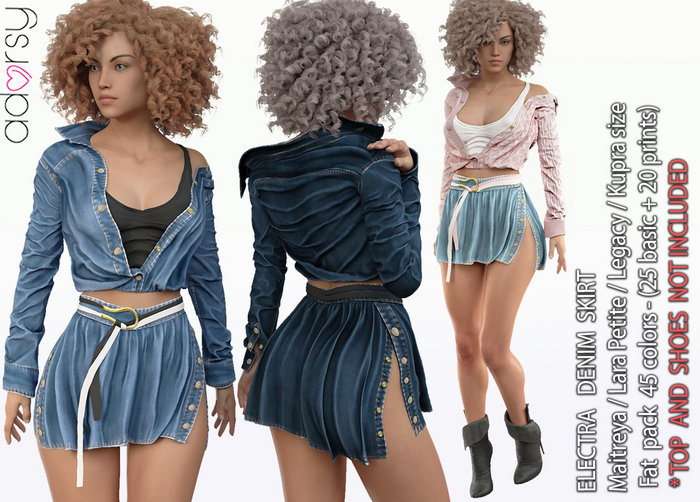 adorsy - Electra Denim Skirt Fatpack - Maitreya/Legacy/Kupra