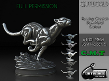 .::QUTWORLD Running Cheetah Dark Metal Statues::.FP 