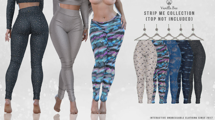 *Vanilla Bae* Shannon Leggings - 5 Mini Pattern Pack - Strip Me Interactive - Maitreya / Legacy / Freya / Hourglass