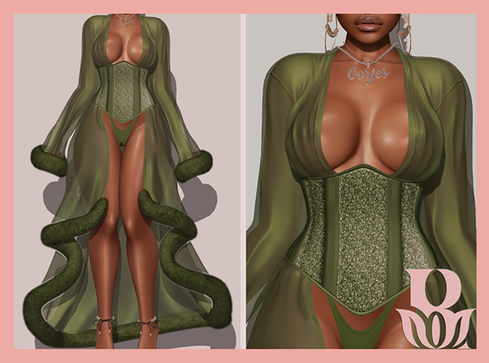 Rosary. Queen . Robe Green