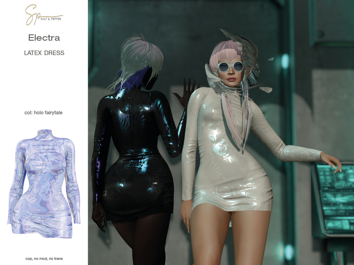 sachin and babi light blue dress Second Life Marketplace - S&P Electra latex dress holo fairytale