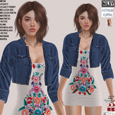 BRODERIE DRESS&JEAN JACKET,CL&MESH BODY