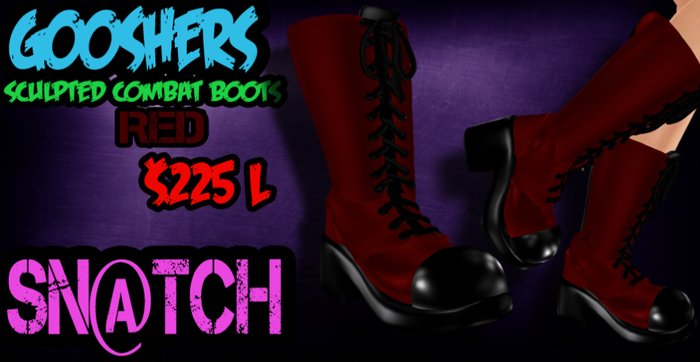 :::Sn@tch Gooshers Combat Boots (Red):::