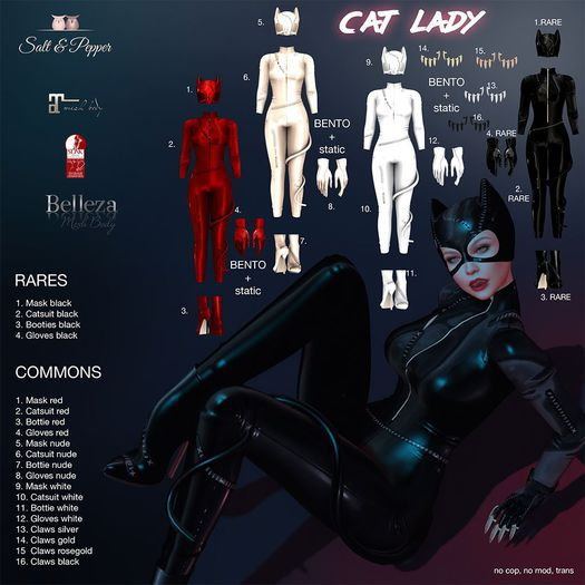 S&P Cat Lady mask black RARE