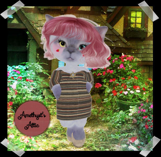 AA-Brown Striped Knit Dress-Dinkies