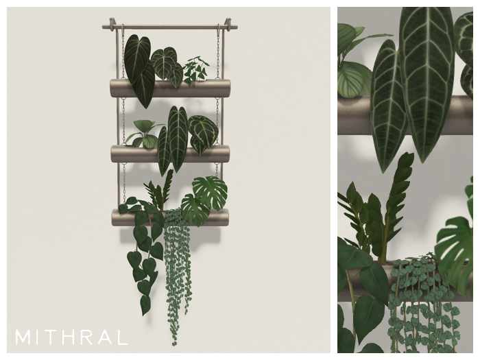 Mithral * Cylindrical Hanging Planters (Silver)