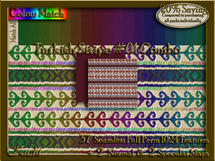 Turkish Stripe #01 Combo Seamless Texture Set