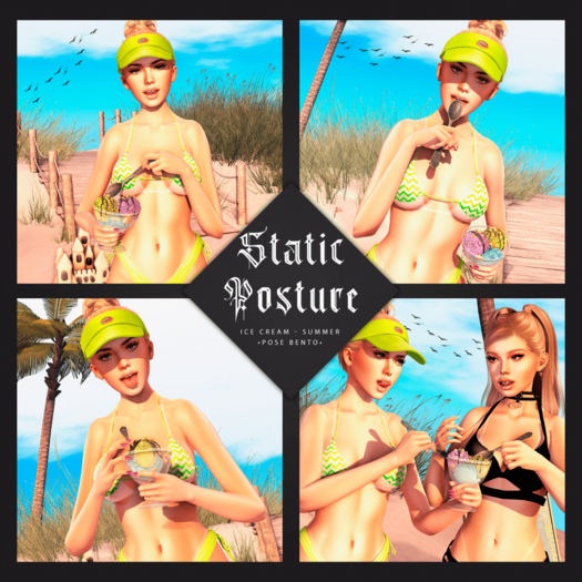 .Static Posture. BENTO POSE ICE CREAM SUMMER