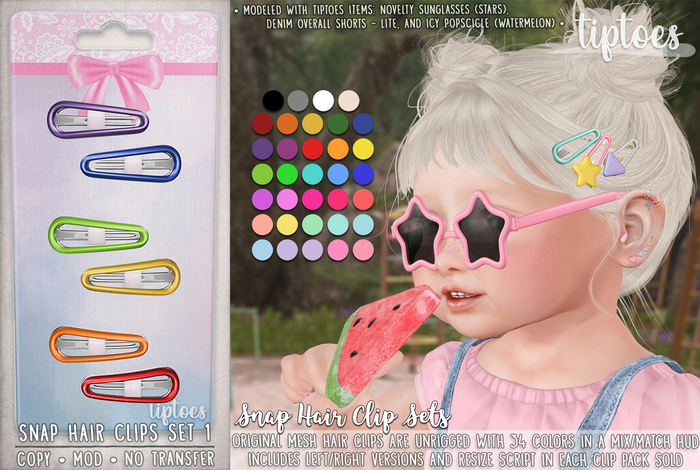 . tiptoes - Snap Hair Clips - Set 1