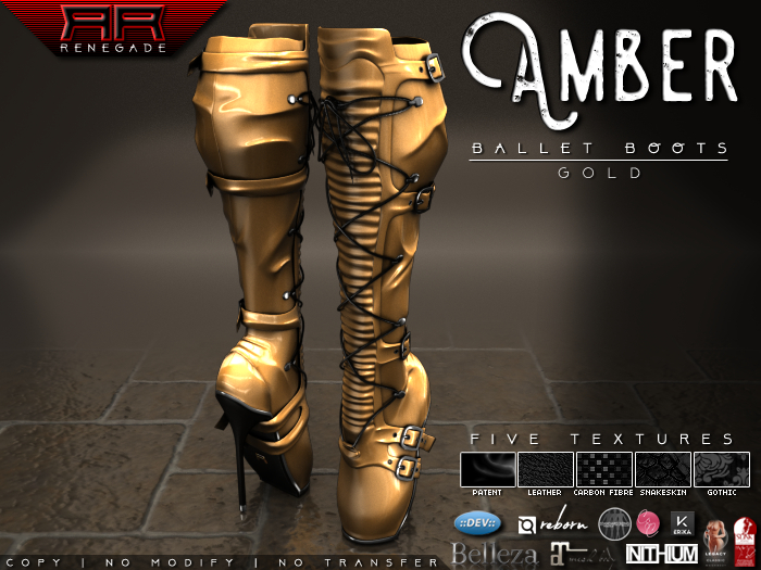 [Renegade] Amber Ballet Boots - Gold