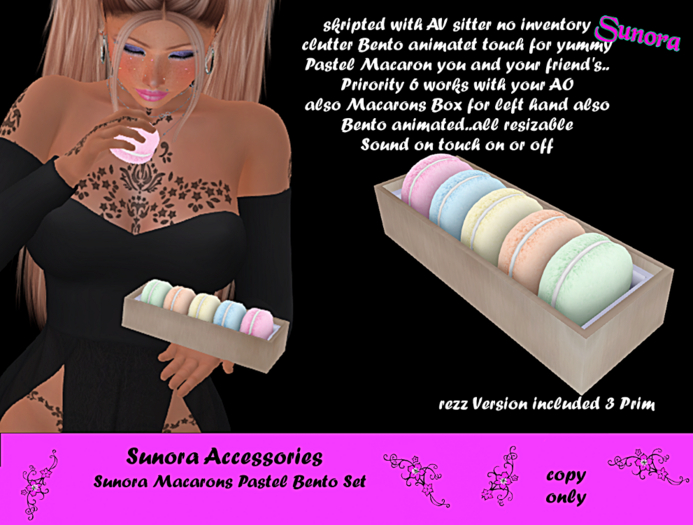 Sunora Macarons Pastel Bento Set