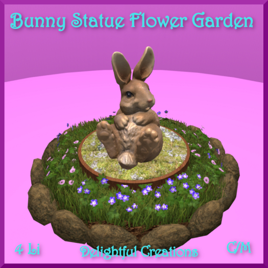 Bunny Statue Flower Garden