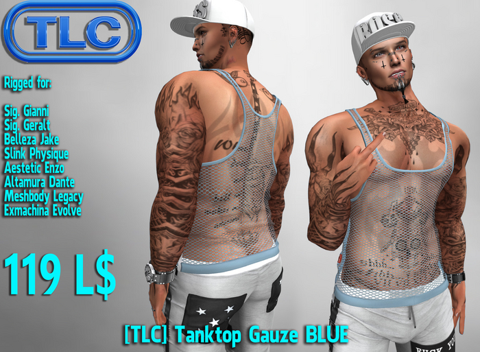 [TLC] Unpacker Gauze Tanktop Blue