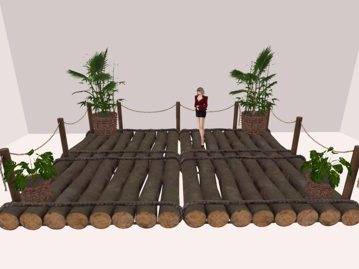 MC Floating Raft with Beach Rope & Planters