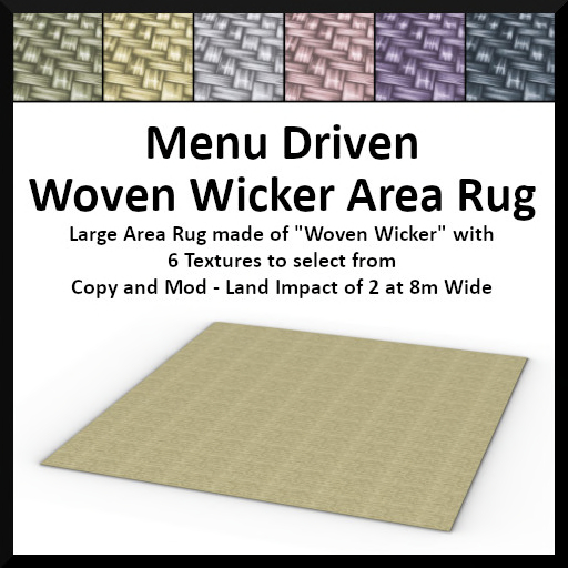 Menu Driven Woven Wicker Area Rug