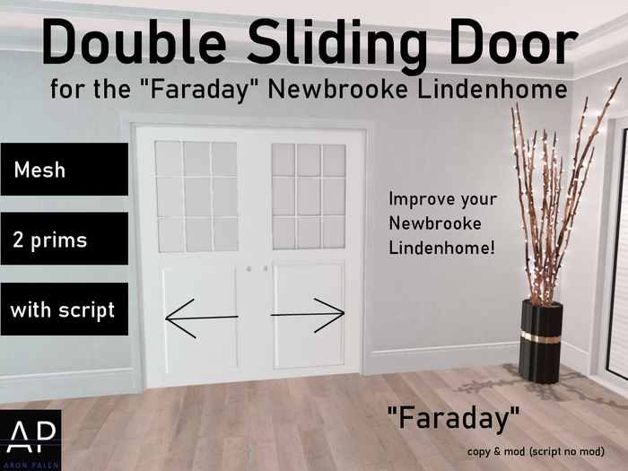 *NEW* Double Sliding Door for the "Faraday" Newbrooke Linden Home (Mesh, scripted) 