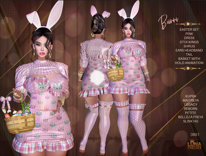 Bunni! Complete Easter Set, Pink Ed, Kupra, Reborn, Maitreya,Legacy,Petite, Slink HG, Belleza Freya