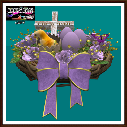 Easter - He is Risen Purple Centerpiece