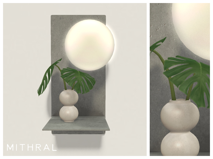 Mithral * Minimal Monstera Bulb Shelf (Silver)