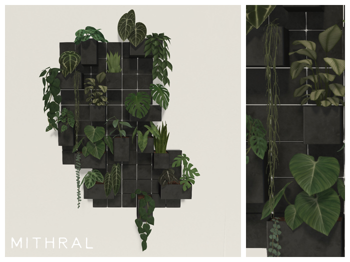 Mithral * Block Plant Wall Display (Black)