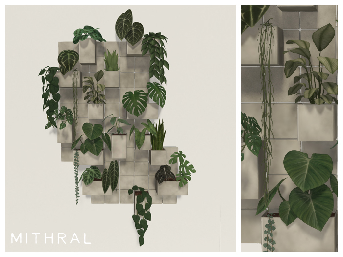 Mithral * Block Plant Wall Display (Beige)